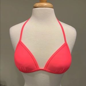 Neon Pink Halter Bikini Top